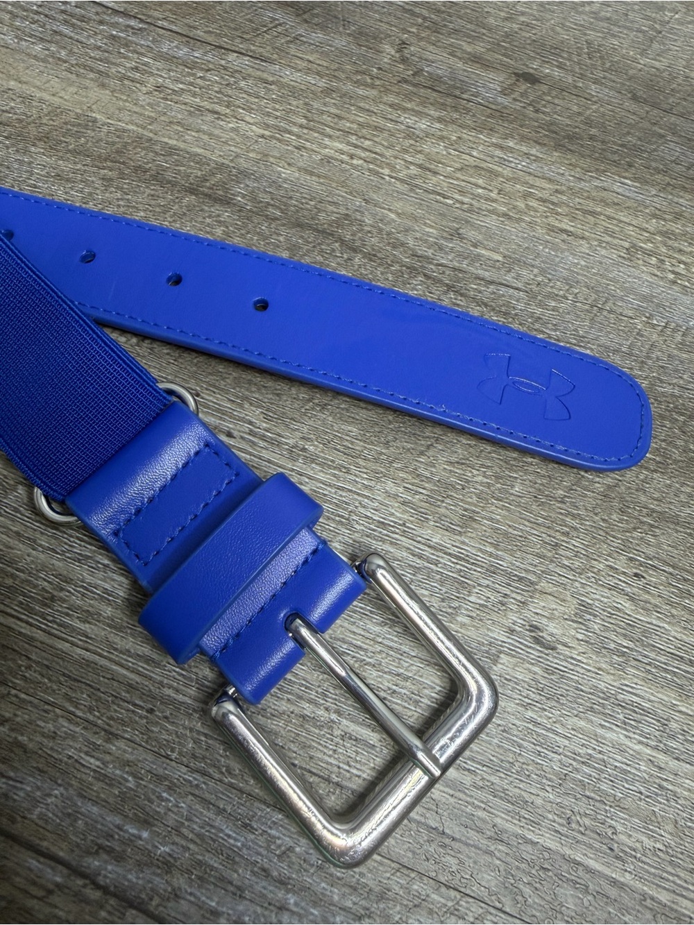 Under Aurmor One Size Fits All Blue Youth Baseball Belt Adjustable Cinch Buckle